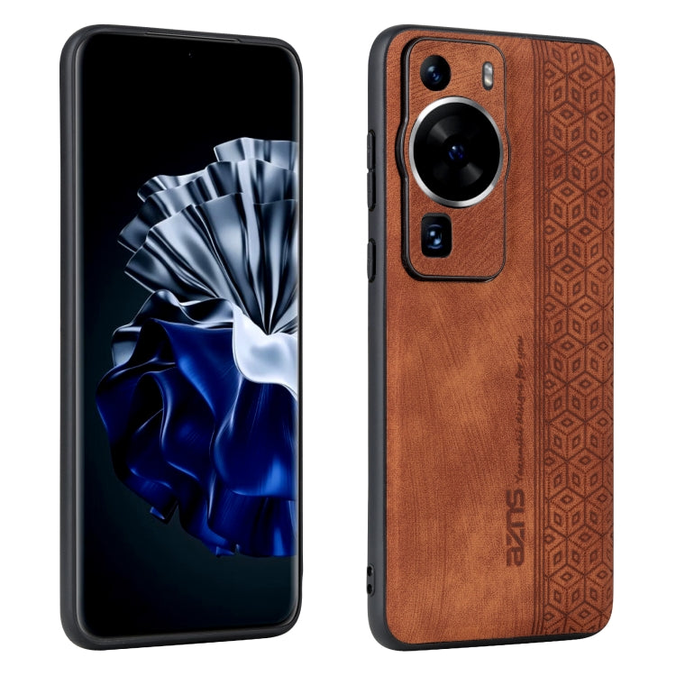 AZNS 3D Embossed Skin Feel Phone Case – Leather, TPU, For Xiaomi Redmi Note 12 Pro 5G Global, For Xiaomi Poco X5, For Huawei P60 Art, For Huawei P60 / P60 Pro For Huawei P60 P60 Pro Brown