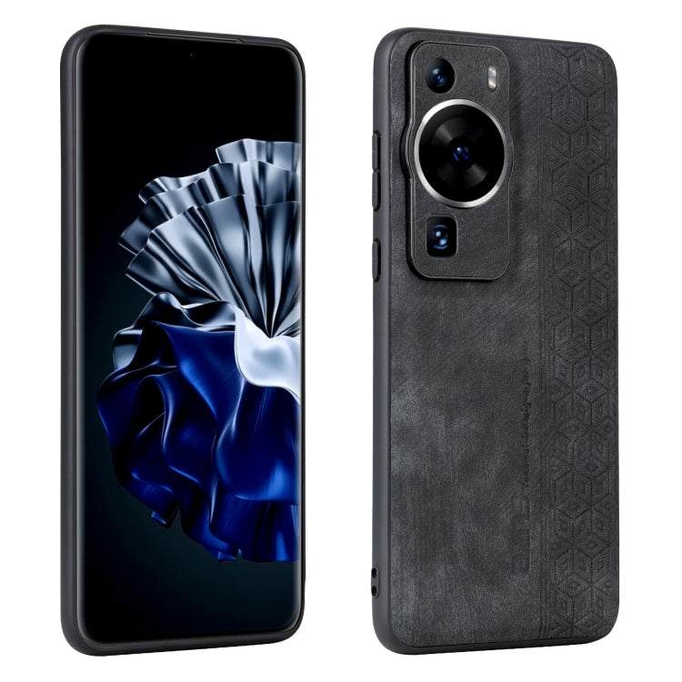 AZNS 3D Embossed Skin Feel Phone Case – Leather, TPU, For Xiaomi Redmi Note 12 Pro 5G Global, For Xiaomi Poco X5, For Huawei P60 Art, For Huawei P60 / P60 Pro For Huawei P60 P60 Pro Black