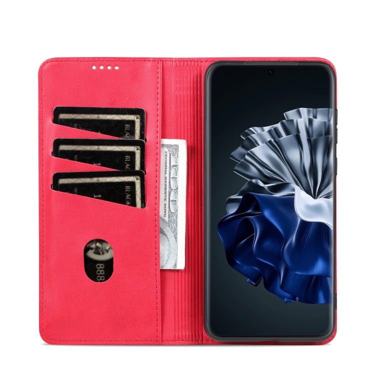 AZNS Magnetic Calf Texture Flip Leather Phone Case – Magnetic, Card Slot, Flip, For Huawei P60 / P60 Pro, For Honor X5