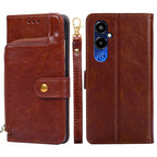 Zipper Bag Leather Phone Case – Card Slot, Leather, TPU, For Tecno Camon 19 / 19 Pro, For Tecno Pop 6 Pro, For Tecno Pova 4 Pro, For vivo S16e, For vivo Y100 5G, For Xiaomi Redmi Note 12 4G Global