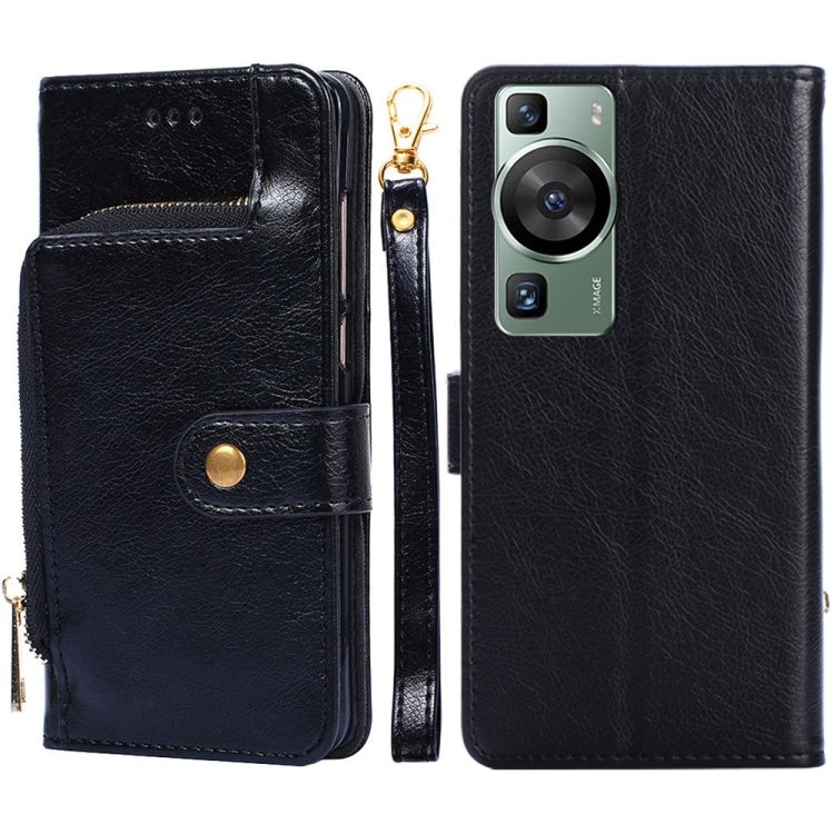Zipper Bag Leather Phone Case – Card Slot, Leather, TPU, For Huawei P60 / P60 Pro, For Nokia G22, For Honor Magic5, For Honor Magic5 Pro, For Honor X5 4G, For Honor X40 For Huawei P60 P60 Pro Black