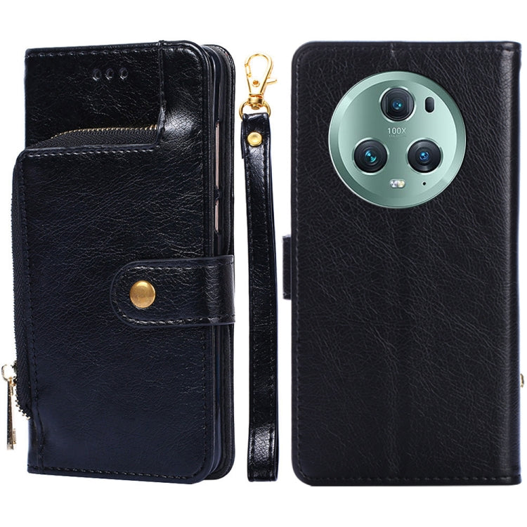 Zipper Bag Leather Phone Case – Card Slot, Leather, TPU, For Huawei P60 / P60 Pro, For Nokia G22, For Honor Magic5, For Honor Magic5 Pro, For Honor X5 4G, For Honor X40 For Honor Magic5 Pro Black