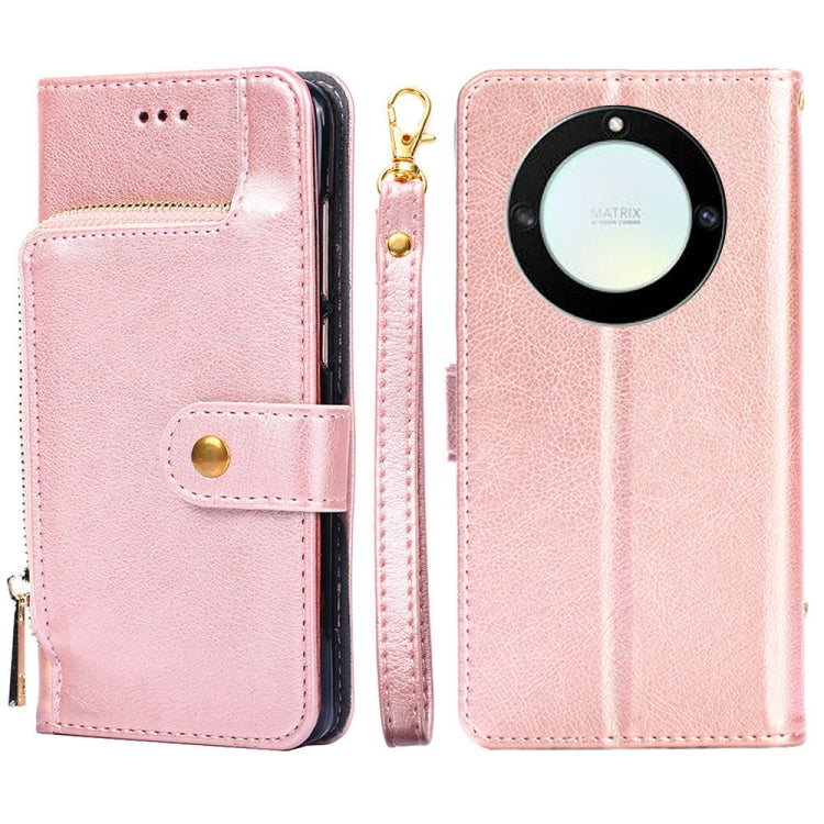 Zipper Bag Leather Phone Case – Card Slot, Leather, TPU, For Huawei P60 / P60 Pro, For Nokia G22, For Honor Magic5, For Honor Magic5 Pro, For Honor X5 4G, For Honor X40 For Honor X40 Rose Gold