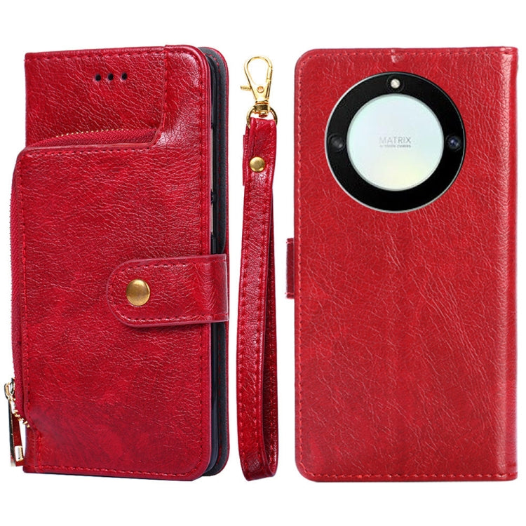 Zipper Bag Leather Phone Case – Card Slot, Leather, TPU, For Huawei P60 / P60 Pro, For Nokia G22, For Honor Magic5, For Honor Magic5 Pro, For Honor X5 4G, For Honor X40 For Honor X40 Red