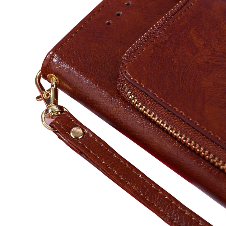 Zipper Bag Leather Phone Case – Card Slot, Leather, TPU, For OnePlus Ace 2V 5G