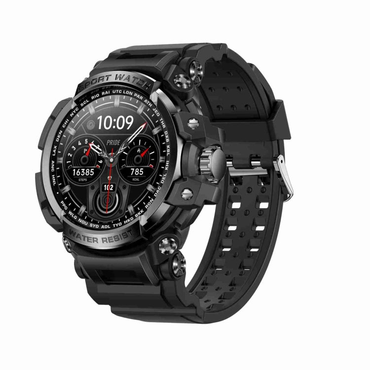 LC16 1.32 inch IP68 Waterproof Sports Outdoor Sport Smart Watch, Support Bluetooth Calling / Heart Rate Monitoring Black