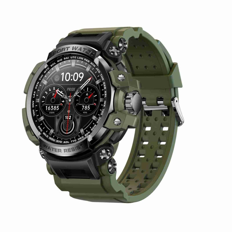 LC16 1.32 inch IP68 Waterproof Sports Outdoor Sport Smart Watch, Support Bluetooth Calling / Heart Rate Monitoring Green