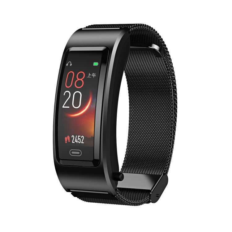 B7 Bluetooth Earphone Smart Bracelet, Support Sleep Monitoring / Blood Oxygen Monitoring / Heart Rate Monitoring Black + Black Steel Chain