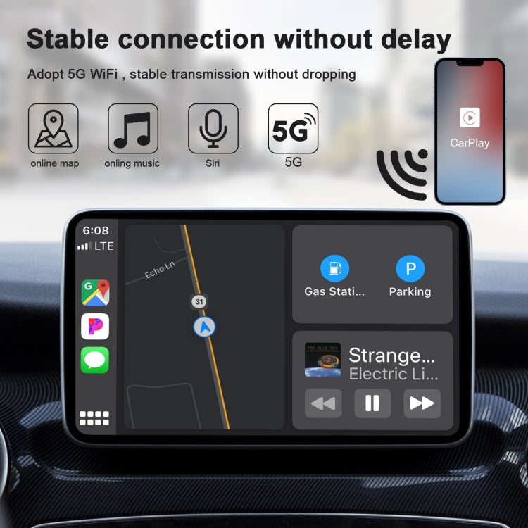 THT-020-2 USB + USB-C / Type-C Wired to Wireless Carplay Adapter for iPhone, THT-020-2 – Durable Build, Easy to Use