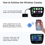 THT-020-2 USB + USB-C / Type-C Wired to Wireless Carplay Adapter for iPhone, THT-020-2 – Durable Build, Easy to Use