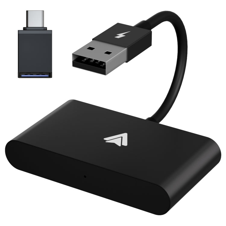 THT-020-2+ USB + USB-C / Type-C Wired to Wireless Carplay Adapter for Android Smartphone, THT-020-2+ THT-020-2+ Black