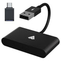 THT-020-2+ USB + USB-C / Type-C Wired to Wireless Carplay Adapter for Android Smartphone, THT-020-2+ THT-020-2+ Black