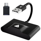 THT-020-3+ USB + USB-C / Type-C Wired to Wireless Carplay Adapter for Android Smartphone, THT-020-3+ THT-020-3+ Black