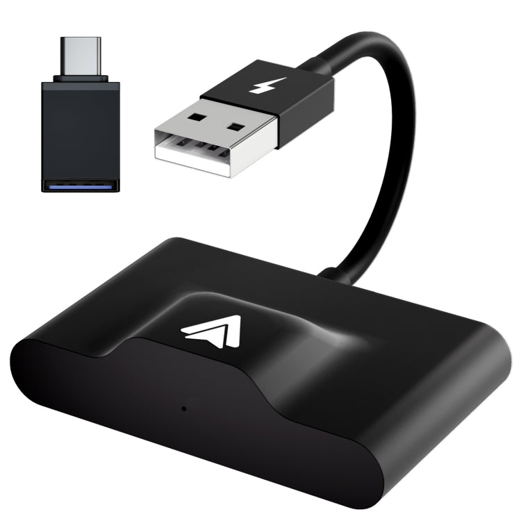 THT-020-3+ USB + USB-C / Type-C Wired to Wireless Carplay Adapter for Android Smartphone, THT-020-3+ THT-020-3+ Black