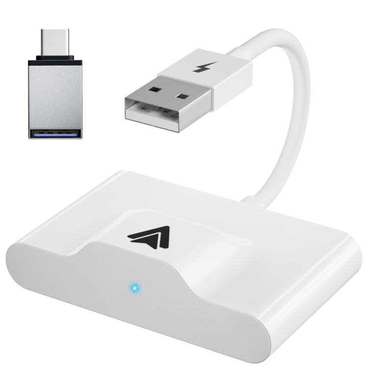 THT-020-3+ USB + USB-C / Type-C Wired to Wireless Carplay Adapter for Android Smartphone, THT-020-3+ – Durable Build, Easy to Use THT-020-3+ White