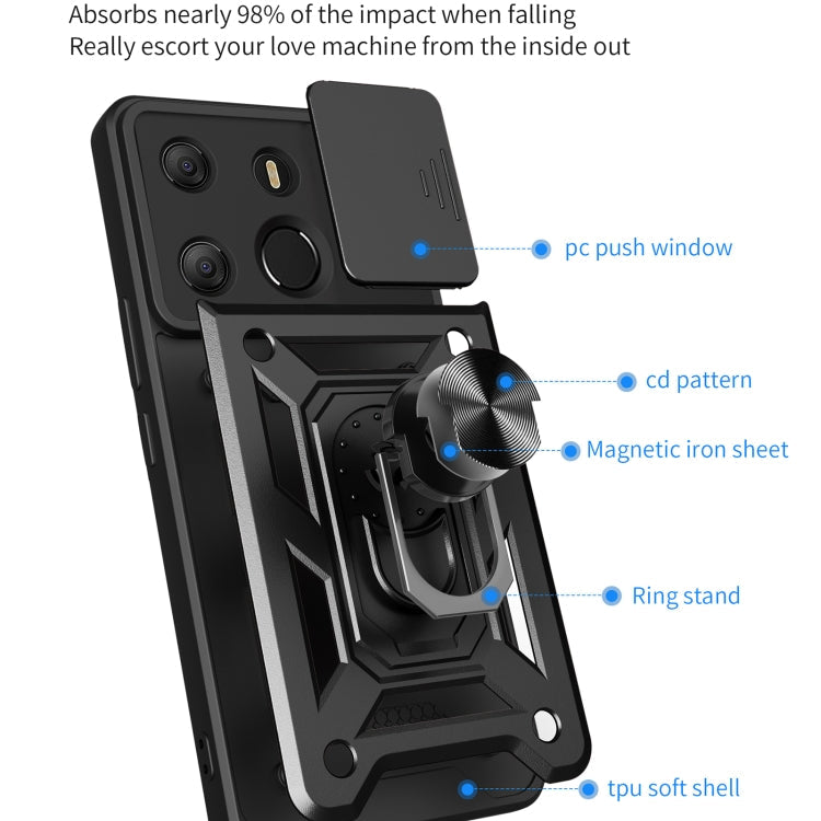 Sliding Camera Cover Design TPU+PC Protective Case – TPU, For Tecno Pop 7 Pro / Spark Go 2023