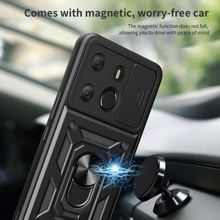 Sliding Camera Cover Design TPU+PC Protective Case – TPU, For Tecno Pop 7 Pro / Spark Go 2023