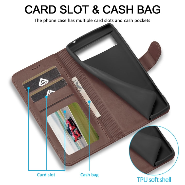 LC.IMEEKE Calf Texture Flip Leather Phone Case – Card Slot, Flip, Leather, For Google Pixel 8a, For Google Pixel 8, For Google Pixel 7a, For Google Pixel 6a