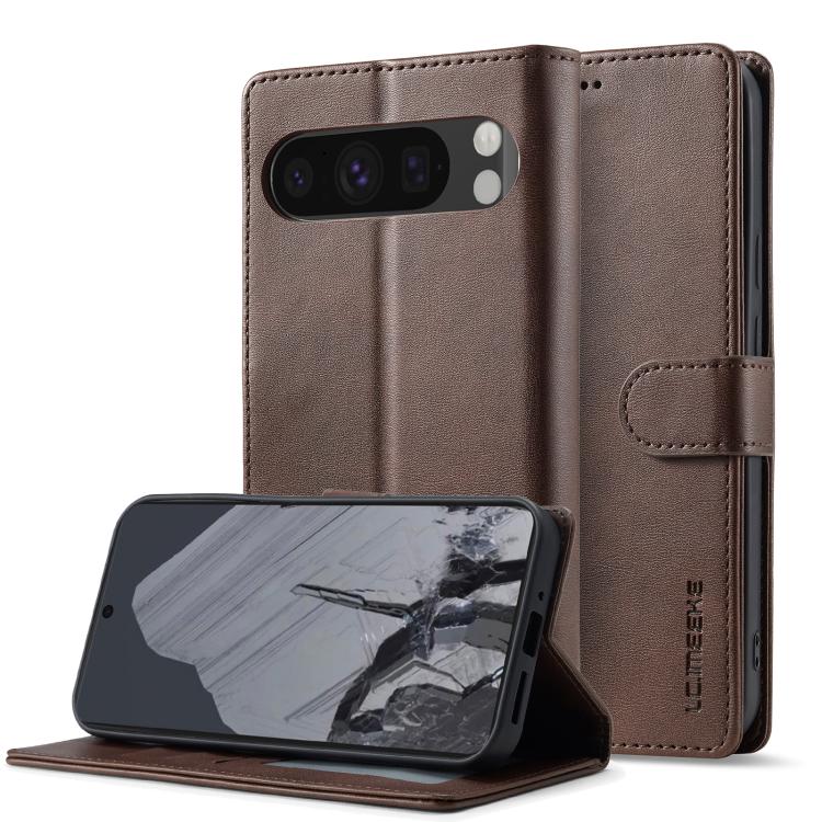 LC.IMEEKE Calf Texture Flip Leather Phone Case – Card Slot, Flip, Leather, For Google Pixel 10 / 10 Pro, For Google Pixel 9a, For Google Pixel 9 Pro XL, For Google Pixel 9 / 9 Pro