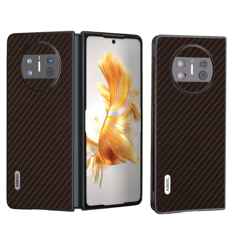 ABEEL Carbon Fiber Texture Protective Phone Case – Durable Build, Easy to Use, For Huawei Mate X3 For Huawei Mate X3 Dark Brown