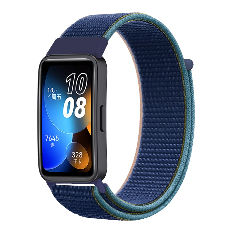 Watch Band – Braided Nylon (16mm) For Huawei Band 8 Dark Army Blue