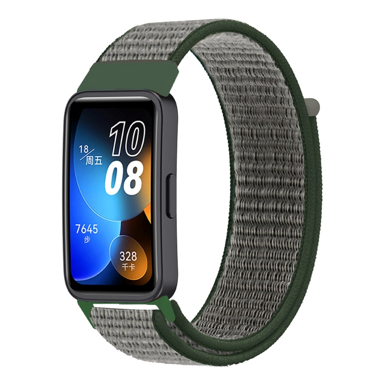 Watch Band – Braided Nylon (16mm) For Huawei Band 8 Dark Olive