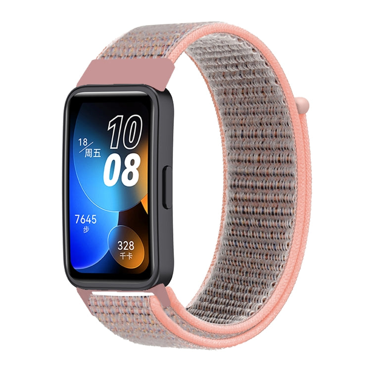 Watch Band – Braided Nylon (16mm) For Huawei Band 8 Pinkish Color