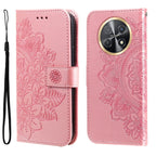 Seven-petal Flowers Embossing Leather Phone Case – Wear-resistant, Card Slot, Kickstand, For Huawei Mate 60, For Huawei Mate 60 Pro, For Huawei Enjoy 60X, For Huawei nova 11 Pro