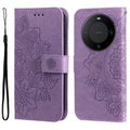 Seven-petal Flowers Embossing Leather Phone Case – Wear-resistant, Card Slot, Kickstand, For Huawei Mate 60, For Huawei Mate 60 Pro, For Huawei Enjoy 60X, For Huawei nova 11 Pro