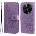 Seven-petal Flowers Embossing Leather Phone Case – Wear-resistant, Card Slot, Kickstand, For Huawei Enjoy 70 Pro, For Huawei Enjoy 70, For Huawei nova 11 SE, For Huawei nova 12 Pro