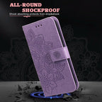 Seven-petal Flowers Embossing Leather Phone Case – Wear-resistant, Card Slot, Kickstand, For Huawei Enjoy 70 Pro, For Huawei Enjoy 70, For Huawei nova 11 SE, For Huawei nova 12 Pro