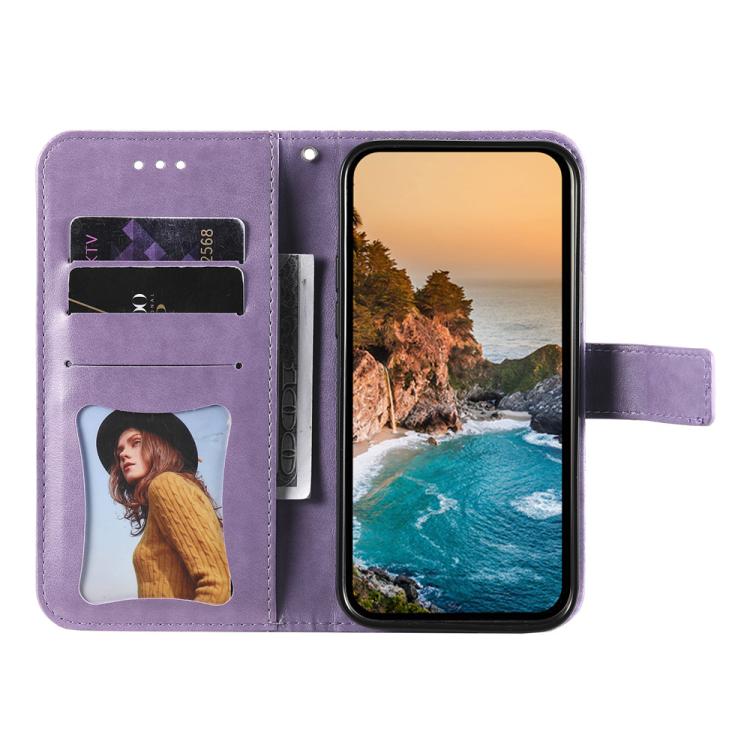 Seven-petal Flowers Embossing Leather Phone Case – Wear-resistant, Card Slot, Kickstand, For Huawei nova 16, For Huawei Enjoy 90 Pro Max 5G, For Huawei Enjoy 90 / Enjoy 90 Plus 5G, For Huawei Enjoy 80 Plus