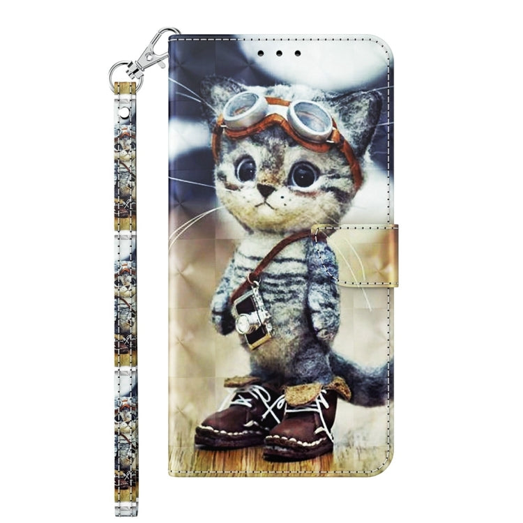 3D Painted Pattern Leather Phone Case – Wear-resistant, Card Slot, Leather, For Honor Magic5 Lite