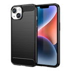 Brushed Texture Carbon Fiber TPU Phone Case, For iPhone 15, For iPhone... For iPhone 15 Black