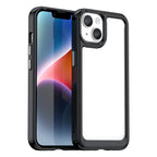 Colorful Series Acrylic + TPU Phone Case, For iPhone 15 For iPhone 15 Black