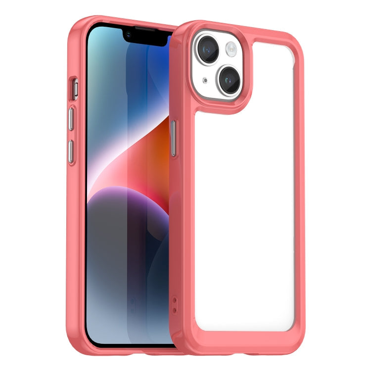 Colorful Series Acrylic + TPU Phone Case, For iPhone 16, For iPhone 15... For iPhone 15 Plus Red