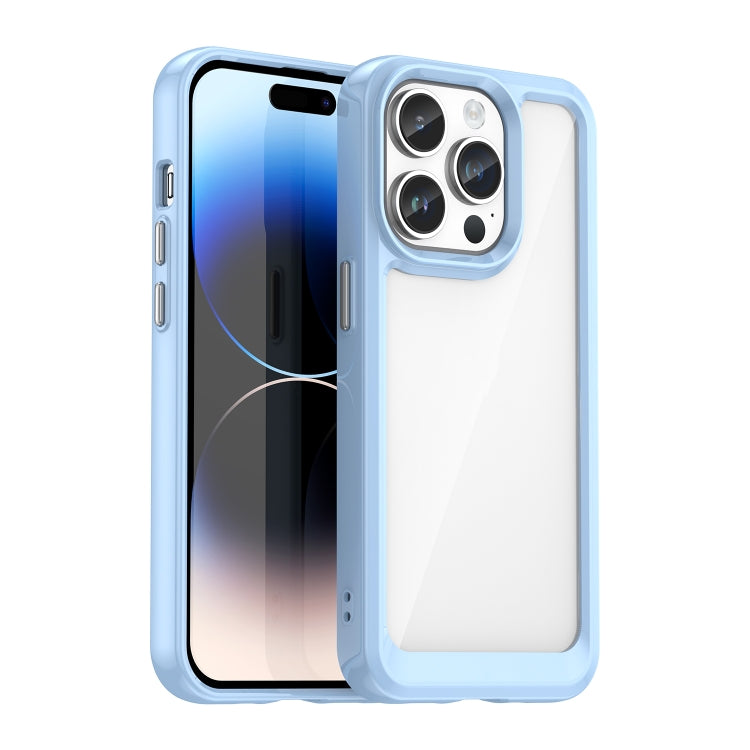 Colorful Series Acrylic + TPU Phone Case, For iPhone 16, For iPhone 15... For iPhone 15 Pro Blue