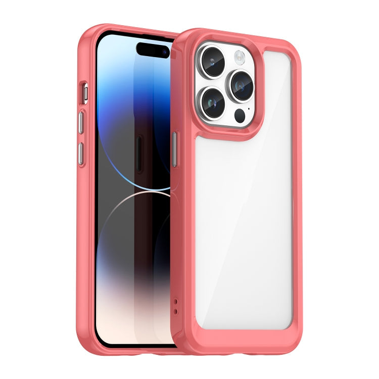 Colorful Series Acrylic + TPU Phone Case, For iPhone 16, For iPhone 15... For iPhone 15 Pro Max Red