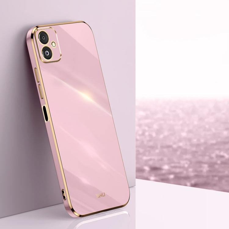 XINLI Straight Edge 6D Electroplate TPU Phone Case – TPU, For Samsung Galaxy F14 5G, For Samsung Galaxy M14 5G, For Samsung Galaxy A04e 4G For Samsung Galaxy F14 5G Cherry Purple
