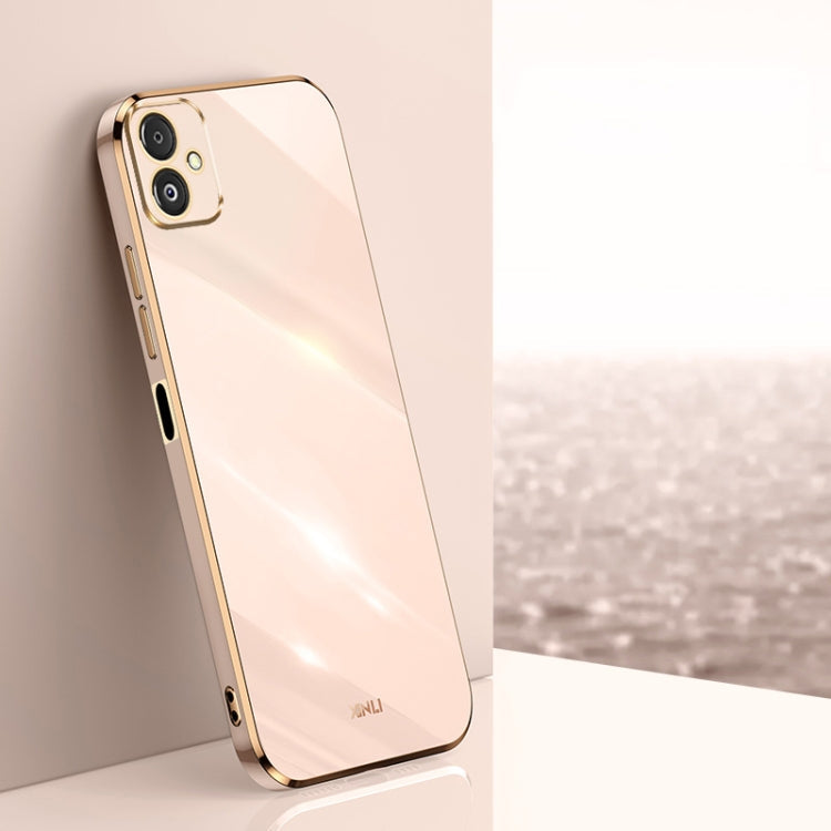 XINLI Straight Edge 6D Electroplate TPU Phone Case – TPU, For Samsung Galaxy F14 5G, For Samsung Galaxy M14 5G, For Samsung Galaxy A04e 4G For Samsung Galaxy F14 5G Pink