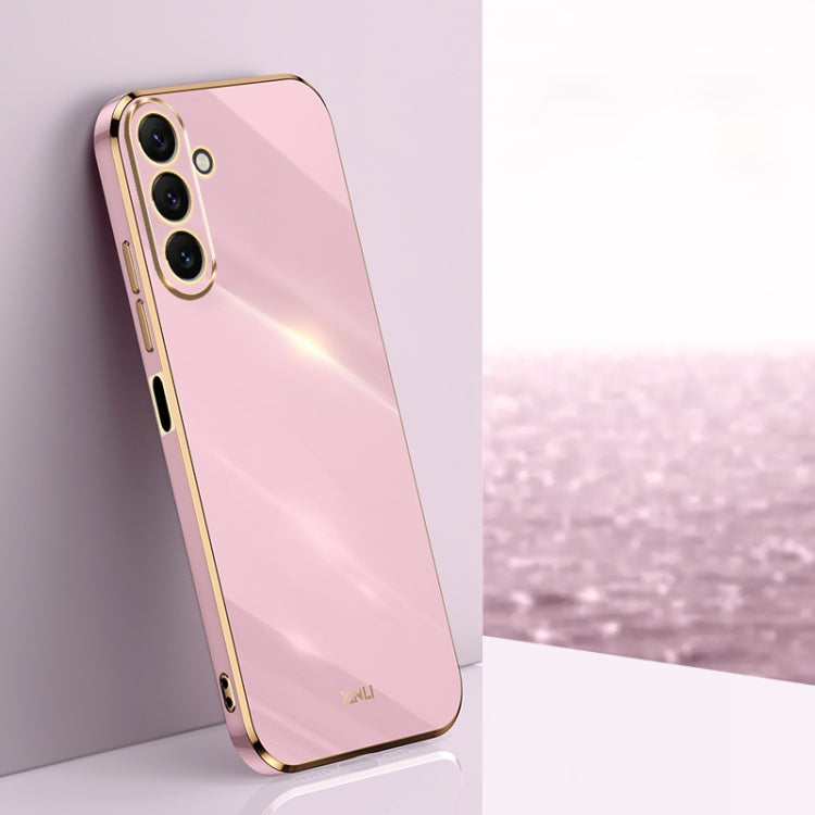 XINLI Straight Edge 6D Electroplate TPU Phone Case – TPU, For Samsung Galaxy A25 5G, For Samsung Galaxy S23 FE 5G, For Samsung Galaxy M54 5G For Samsung Galaxy M54 5G Cherry Purple