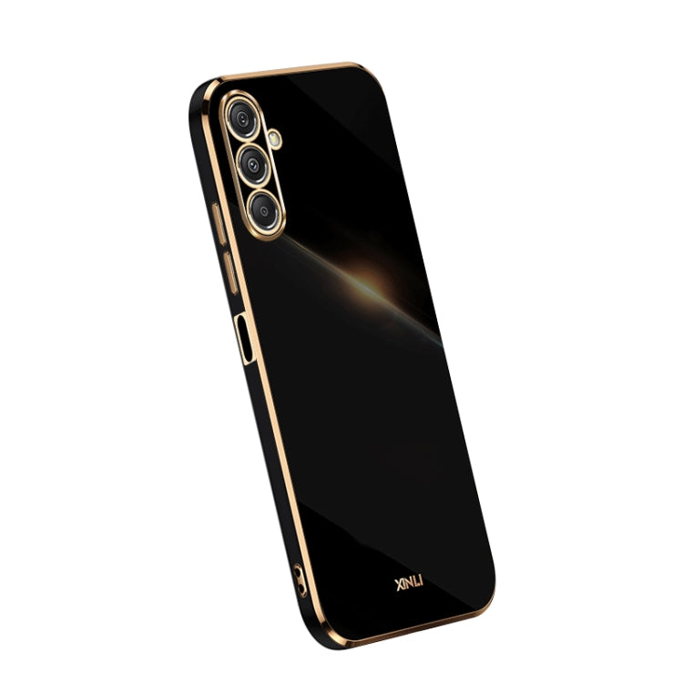 XINLI Straight Edge 6D Electroplate TPU Phone Case – TPU, For Samsung Galaxy A05, For Samsung Galaxy A05s, For Samsung Galaxy M34 5G For Samsung Galaxy M34 5G Black