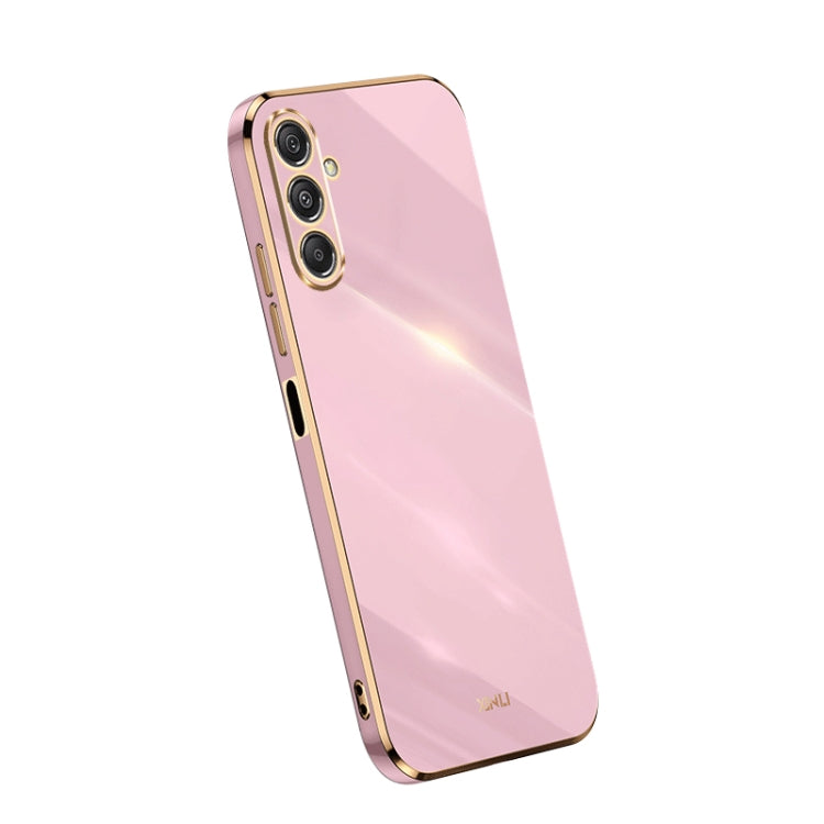 XINLI Straight Edge 6D Electroplate TPU Phone Case – TPU, For Samsung Galaxy A05, For Samsung Galaxy A05s, For Samsung Galaxy M34 5G For Samsung Galaxy M34 5G Cherry Purple
