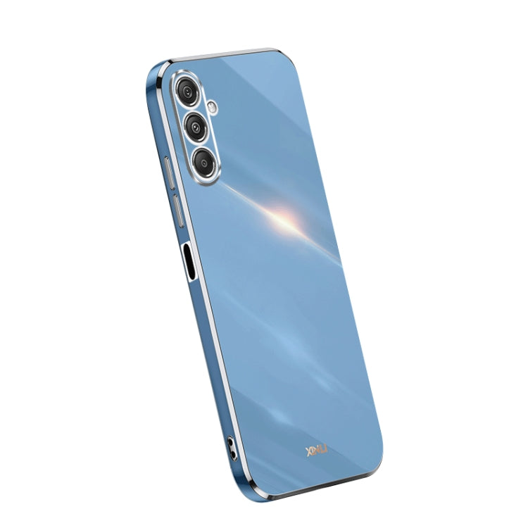 XINLI Straight Edge 6D Electroplate TPU Phone Case – TPU, For Samsung Galaxy A05, For Samsung Galaxy A05s, For Samsung Galaxy M34 5G For Samsung Galaxy M34 5G Celestial Blue