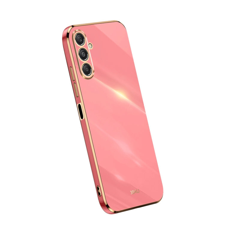 XINLI Straight Edge 6D Electroplate TPU Phone Case – TPU, For Samsung Galaxy A05, For Samsung Galaxy A05s, For Samsung Galaxy M34 5G For Samsung Galaxy M34 5G Hawthorn Red