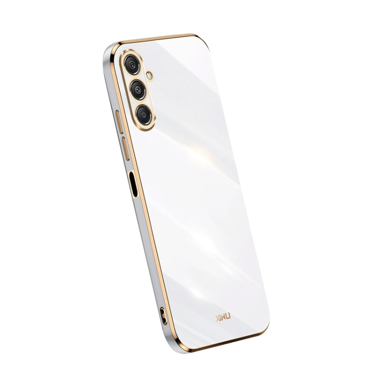 XINLI Straight Edge 6D Electroplate TPU Phone Case – TPU, For Samsung Galaxy A05, For Samsung Galaxy A05s, For Samsung Galaxy M34 5G For Samsung Galaxy M34 5G White