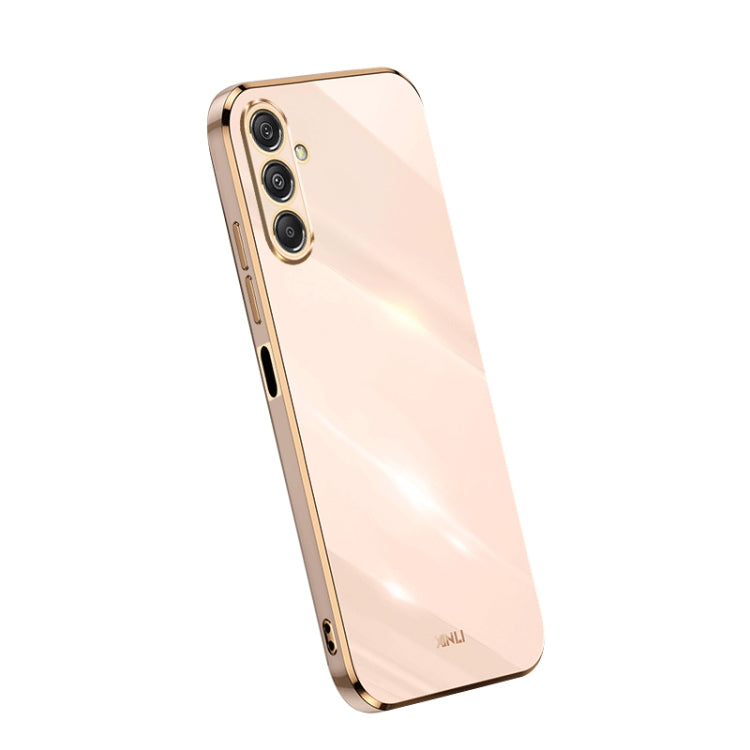 XINLI Straight Edge 6D Electroplate TPU Phone Case – TPU, For Samsung Galaxy A05, For Samsung Galaxy A05s, For Samsung Galaxy M34 5G For Samsung Galaxy M34 5G Pink