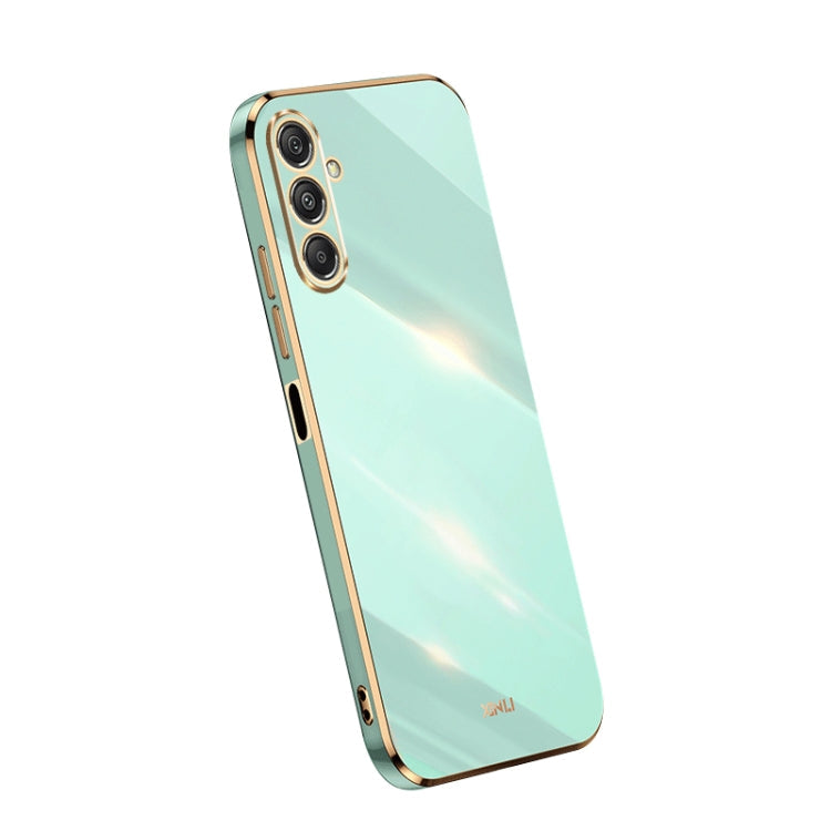 XINLI Straight Edge 6D Electroplate TPU Phone Case – TPU, For Samsung Galaxy A05, For Samsung Galaxy A05s, For Samsung Galaxy M34 5G For Samsung Galaxy M34 5G Mint Green