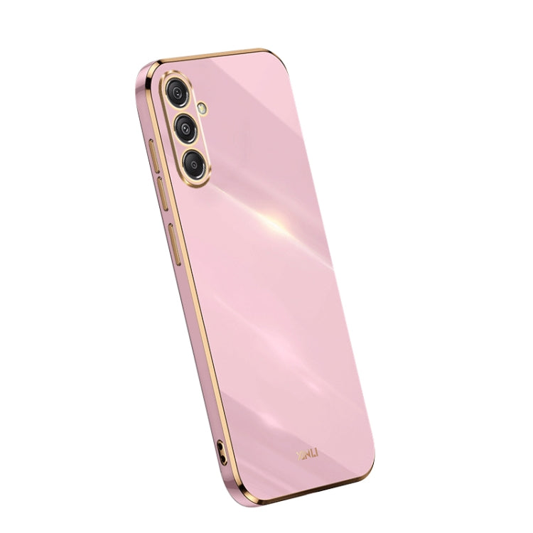 XINLI Straight Edge 6D Electroplate TPU Phone Case – TPU, For Samsung Galaxy A25 5G, For Samsung Galaxy S23 FE 5G, For Samsung Galaxy M54 5G For Samsung Galaxy S23 FE 5G Cherry Purple