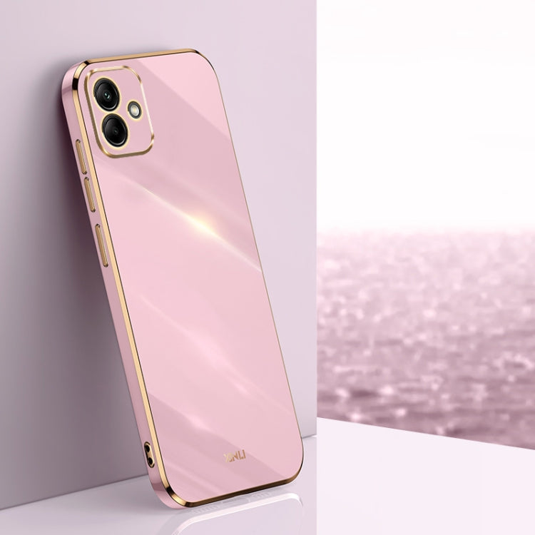 XINLI Straight Edge 6D Electroplate TPU Phone Case – TPU, For Samsung Galaxy A05, For Samsung Galaxy A05s, For Samsung Galaxy M34 5G For Samsung Galaxy A05 Cherry Purple